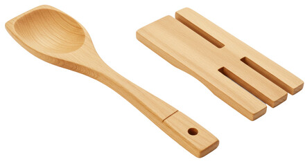 Isolated Wooden Spoon and Fork