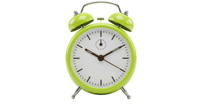 Isolated Green Alarm Clock