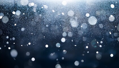 Silver Colored Particles Raining Down - Abstract Background Bright- Glitter Snow Confetti