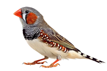 Zebra Finch Birds animal isolated on a white transparent background