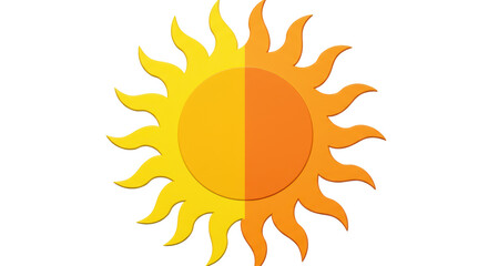 Isolated Half Orange Half Yellow Sun
