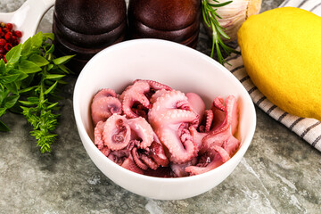 Marinated baby octopus snack appetizer