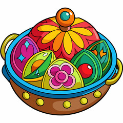 Fototapeta premium Festive Holiday Casserole: A Cozy, Delicious, and Festive Dish, Ready to Serve. food warm meal home