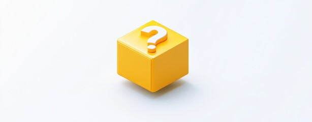 Obraz premium Icon of a question mark in a yellow box on a white background