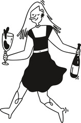 girl in a black dress