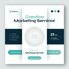 Online webinar or conference invitation social media post banner design template for corporate business agency	
