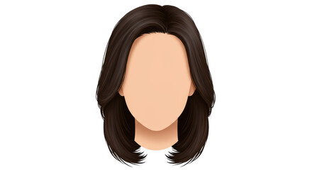 Isolated Female Hair Style, Brunette Bob Cut