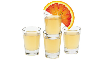 Isolated Shots of Orange Liquor with Orange