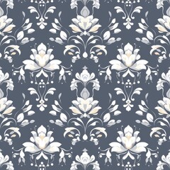 Elegant floral pattern design fabric textile digital art contemporary top-down aesthetic inspiration