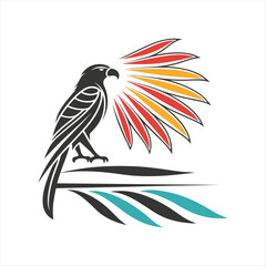 Colorful Parrot Logo – Abstract Tropical Bird Vector Illustration

