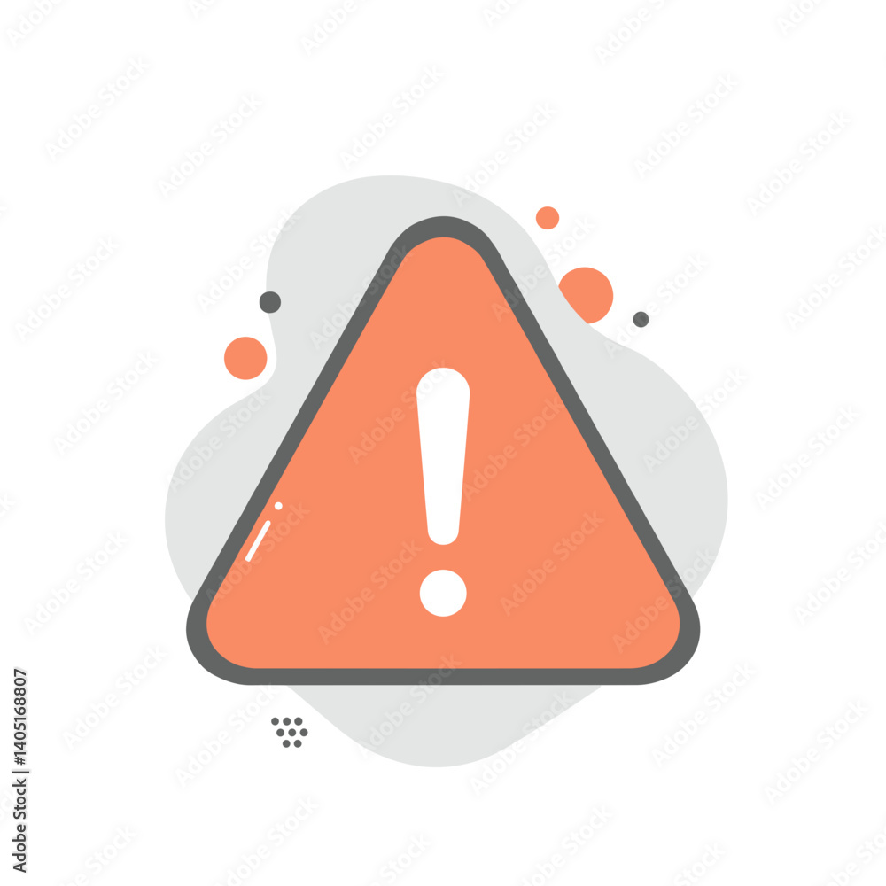 Poster warning sign with exclamation mark on abstract background