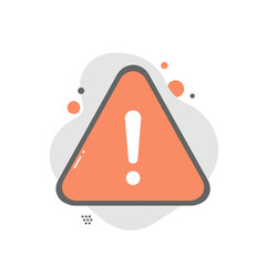 Warning Sign with Exclamation Mark on Abstract Background  