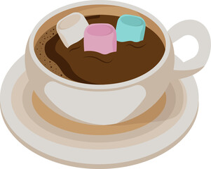 illustration of a cup of cocoa with marshmallow