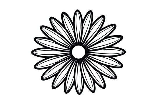 recommend clip art: Daisy flower outline flat icon