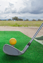 Golf beginners fairway for practicing swing and driving range