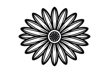 Daisy flower outline flat icon