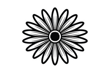 Daisy flower outline flat icon