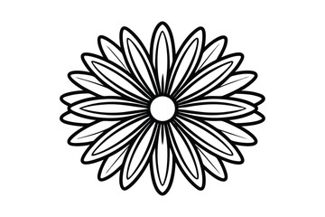 Daisy flower outline flat icon