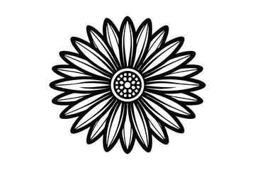 Daisy flower outline flat icon