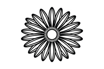 Daisy flower outline flat icon