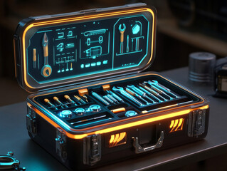 A Self-Organizing Toolbox with Glowing Compartments