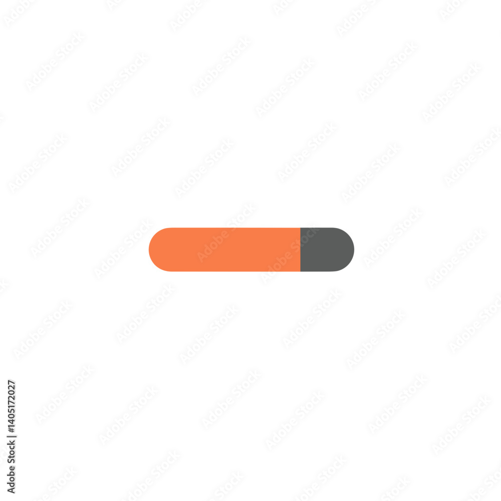 Poster loading bar icon in flat style with orange and gray colors