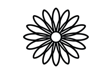 Daisy flower outline flat icon