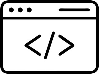 Code Icon: Modern Programming Symbol, Software Development, Digital Tech, App Design, Coding        