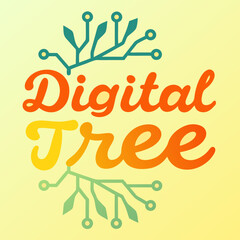 Digital Tree with Circuit Branches and Roots – Futuristic Nature and Technology Fusion Illustration