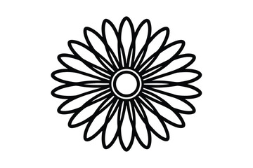 Daisy flower outline flat icon