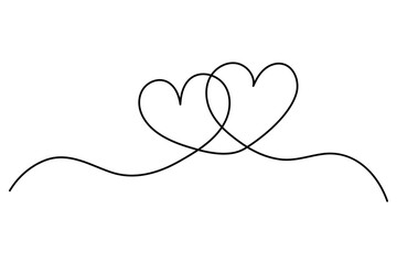 Heart continuous one line art drawing of heart hand drawn vector illustration
