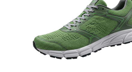 Isolated Green Running Shoe