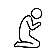Icon of a person kneeling in prayer with hands clasped