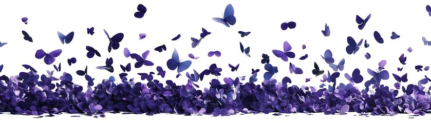 Fluttering butterfly emergence. Flowers and butterflies, design element