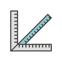 Right Angle Ruler with Markings Icon Design