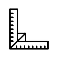 Right Angle Ruler with Markings Icon Design