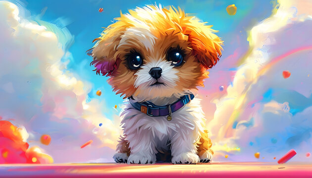 Cute Puppy in the Clouds