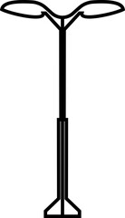 Outdoor urban light. Electric street lamp icons, modern and vintage town lamp post ornamental design, old streetlamp electric power . Realistic metal lampposts ,Elements for landscape construction.