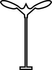 Outdoor urban light. Electric street lamp icons, modern and vintage town lamp post ornamental design, old streetlamp electric power . Realistic metal lampposts ,Elements for landscape construction.