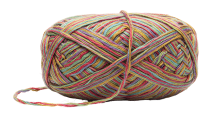 Isolated Colorful Yarn Ball
