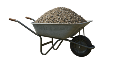 Isolated Wheelbarrow Full of Gravel