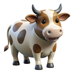 Cute cartoon cow, a happy farm animal illustration