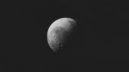 A black and white image of a moon.