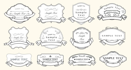 Set of Decorative vintage frames and borders set. Typographic decorative ornament design elements. Vector design..eps