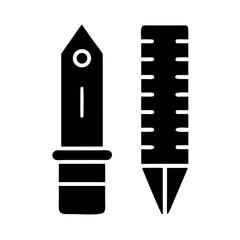 Ruler and Fountain Pen Icon Design