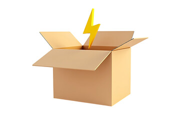 Open box gold lightning bolt surprise