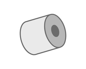 Simple, minimalist illustration of a rolledup cylinder.  Perfect for representing concepts of process, completion, or storage.