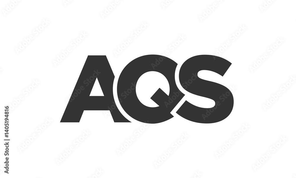 Fototapete aqs logo design template with strong and modern bold text. initial based vector logotype featuring s