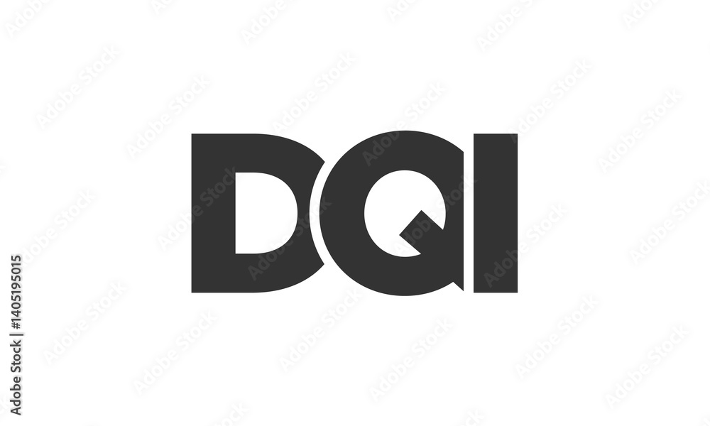 Poster dqi logo design template with strong and modern bold text. initial based vector logotype featuring s