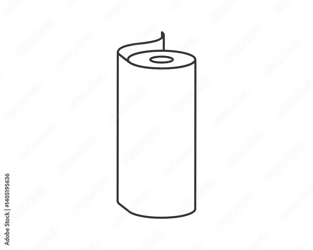 Poster simple line art illustration of a roll of paper. perfect for representing concepts of new beginnings